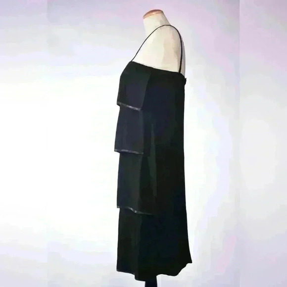 1970s SONIA RYKIEL Black Ruffled A-Line Designer Dress Vintage 6US 10UK France - Picture 2 of 8